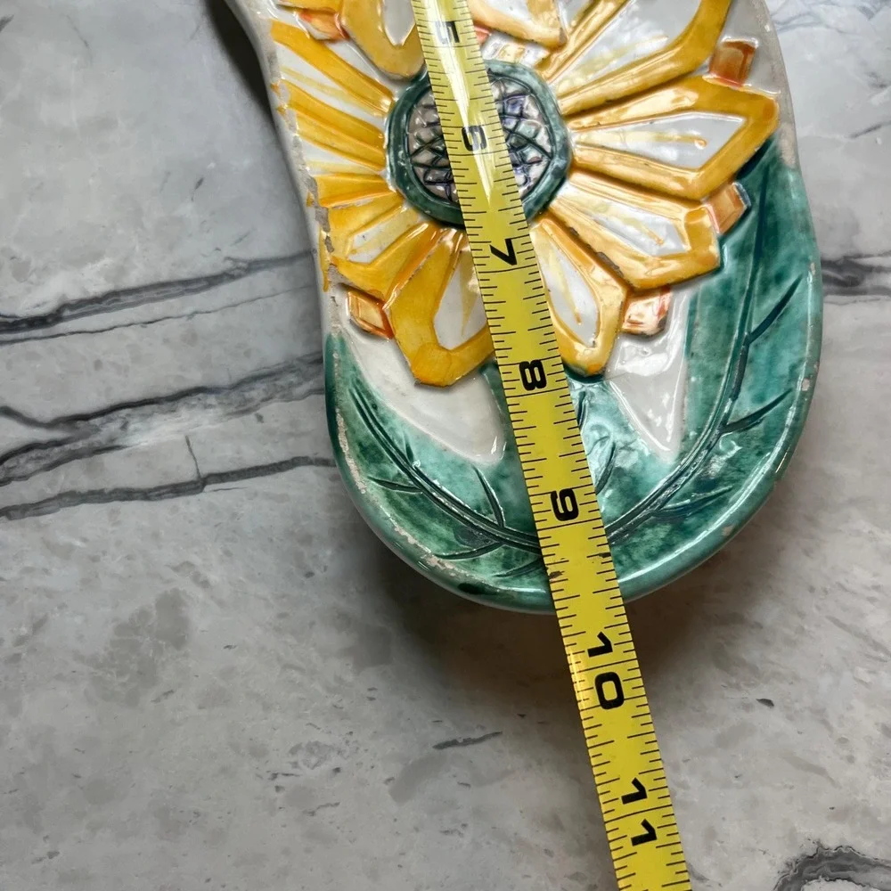 Sunflower‎ spoonrest handmade in Italy